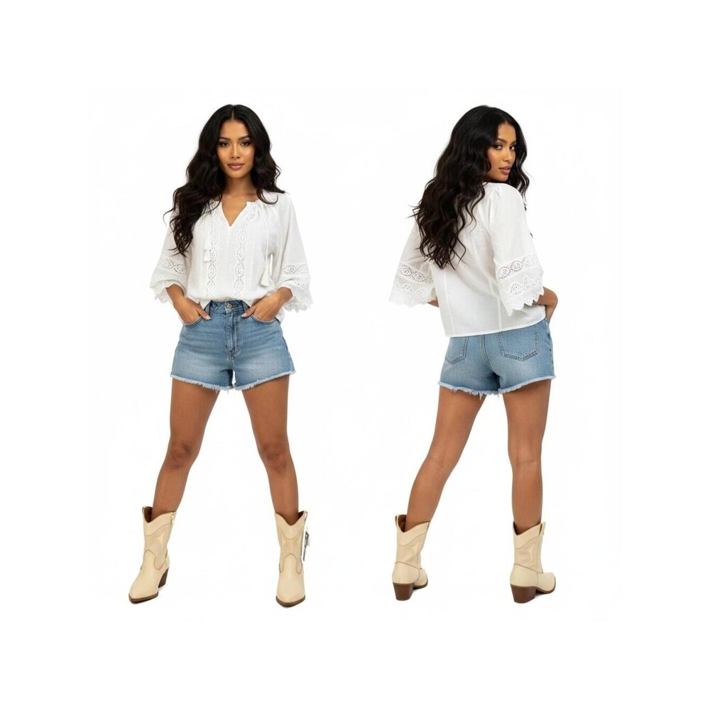 Cowboy Boots Cream Western Ankle Booties Braided Detail Size Unknown